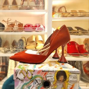 Jeffrey Campbell Byzantine Rust Satin Heels Size 11 (runs small)- Worn Once